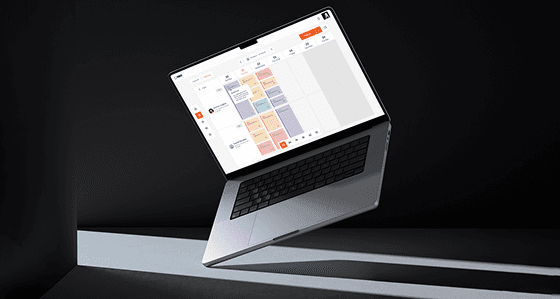 Orbit scheduling board on a laptop