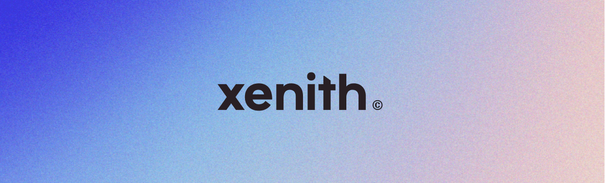 Xenith wordmark on a gradient banner